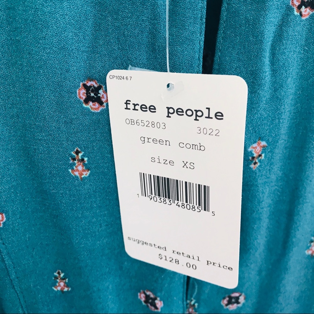 Free people green comb romper love grows Xs NWT - Picture 3 of 8